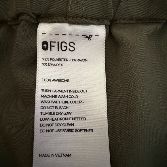 FIGS Women’s Scrub Pants Olive Green Straight Leg Drawstring Medical Workwear M - Picture 4 of 6